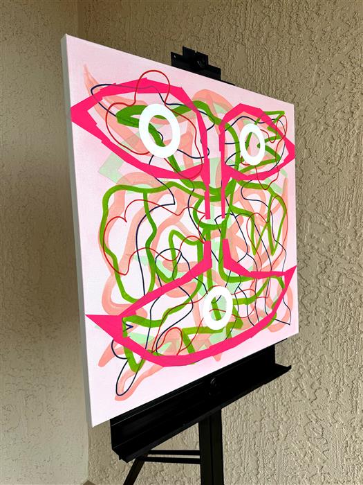 Big Green Series # 10 by Russell Jacobs |  Side View of Artwork 