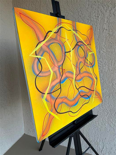 Big Green Series # 8 by Russell Jacobs |  Side View of Artwork 