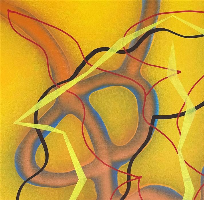 Big Green Series # 8 by Russell Jacobs |  Closeup View of Artwork 