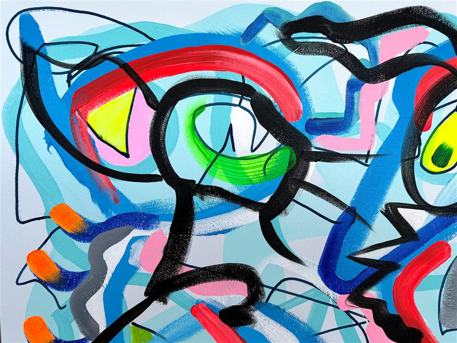 Big Green Series # 12 by Russell Jacobs |  Closeup View of Artwork 