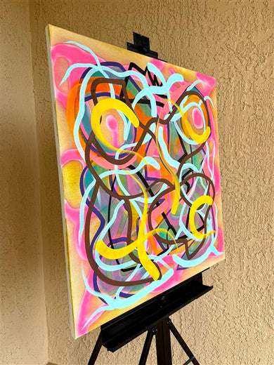 Big Green Series # 5 by Russell Jacobs |  Side View of Artwork 