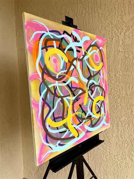 Big Green Series # 5 by Russell Jacobs |  Side View of Artwork 