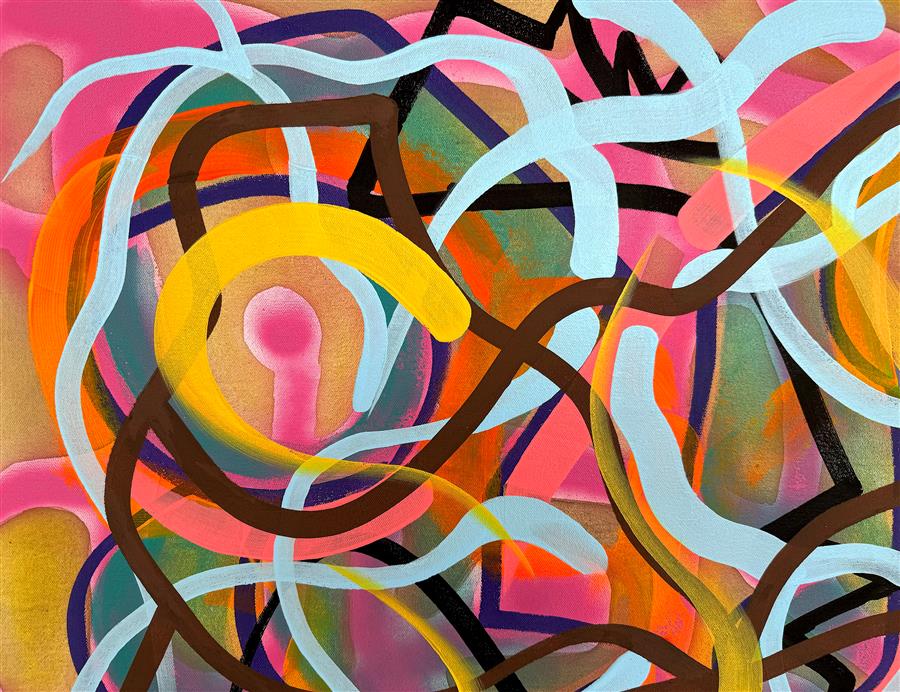 Big Green Series # 5 by Russell Jacobs |  Closeup View of Artwork 