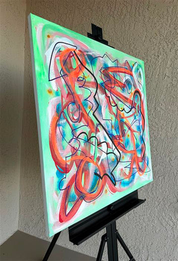 Big Green Series # 2 by Russell Jacobs |  Side View of Artwork 