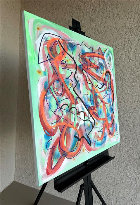 Big Green Series # 2 by Russell Jacobs |  Side View of Artwork 