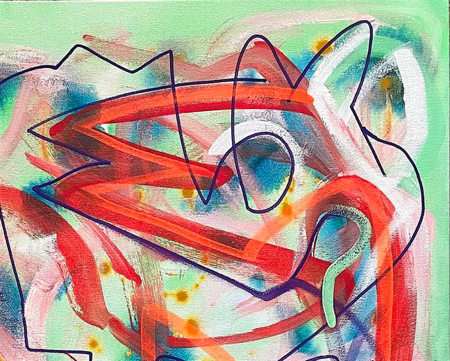 Big Green Series # 2 by Russell Jacobs |   Closeup View of Artwork 