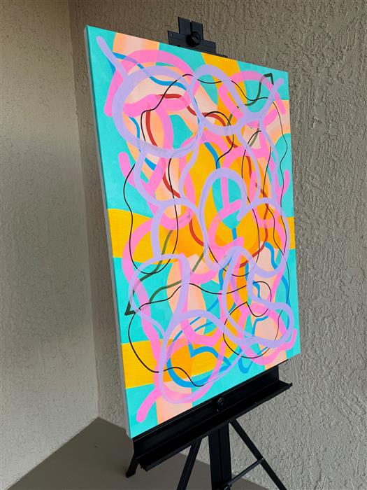 Big Green Series # 9 by Russell Jacobs |  Side View of Artwork 
