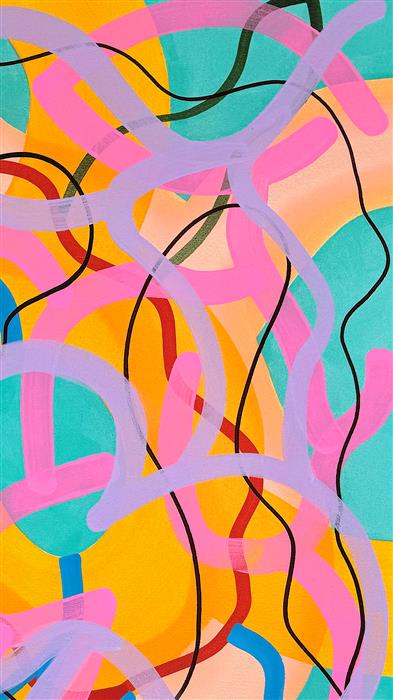 Big Green Series # 9 by Russell Jacobs |  Closeup View of Artwork 