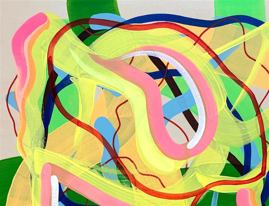 Big Green Series # 11 by Russell Jacobs |  Closeup View of Artwork 