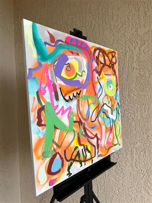Big Green Series # 3 by Russell Jacobs |  Side View of Artwork 