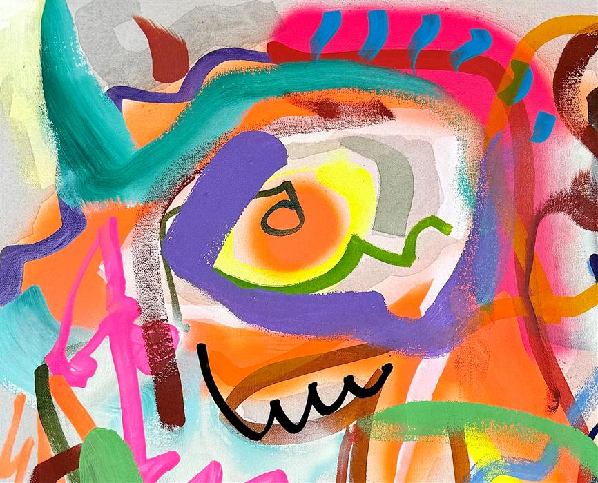 Big Green Series # 3 by Russell Jacobs |  Closeup View of Artwork 