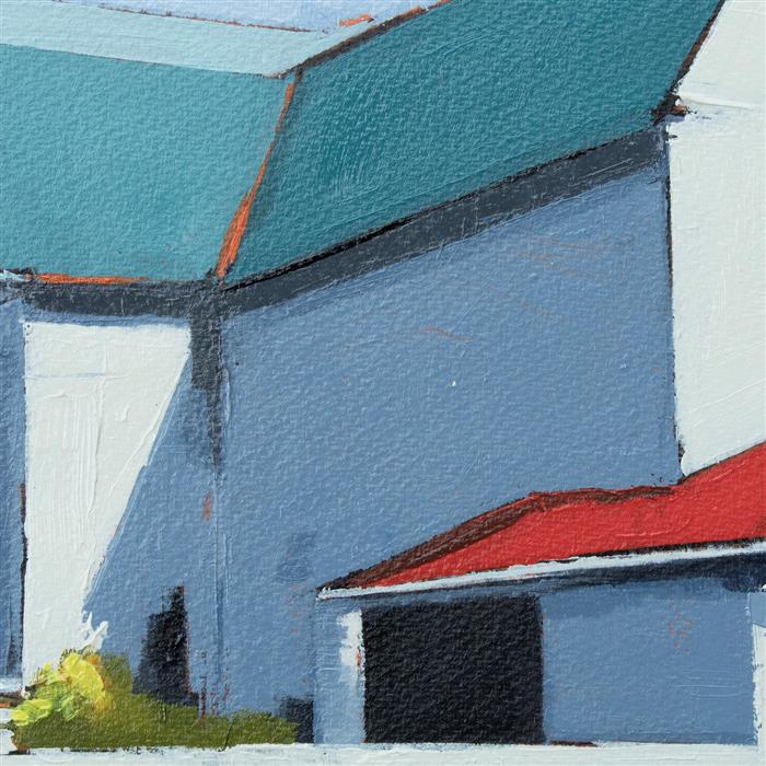 Barn Red Roof by Ruth LaGue |  Closeup View of Artwork 