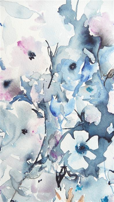 Winter Blooms by Karin Johannesson |  Closeup View of Artwork 