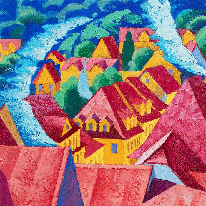 Wind on the Roofs. Meissen Germany. by Stanislav Sidorov |  Closeup View of Artwork 