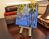 Original art for sale at UGallery.com | Waterlilies and Willows by Catherine McCargar | $75 | acrylic painting | 4' h x 4' w | thumbnail 2