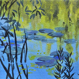 Original art for sale at UGallery.com | Waterlilies and Willows II by Catherine McCargar | $75 | acrylic painting | 4' h x 4' w | thumbnail 1