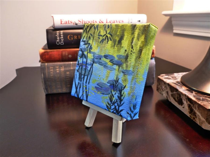 Waterlilies and Willows II by Catherine McCargar |  Side View of Artwork 