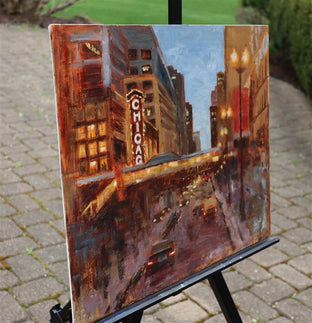 The Chicago Beat by Yangzi Xu |  Side View of Artwork 