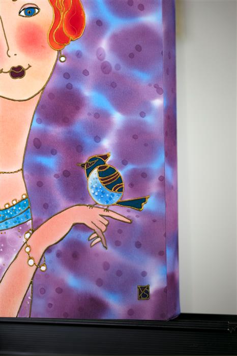 Spring Wind. Blue Jay. by Yelena Sidorova |  Side View of Artwork 