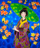 Original art for sale at UGallery.com | Summer Parasol by Yelena Sidorova | $2,375 | mixed media artwork | 40' h x 30' w | thumbnail 1