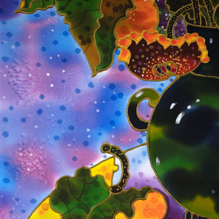 Sunflowers in Green Vase by Yelena Sidorova |  Closeup View of Artwork 