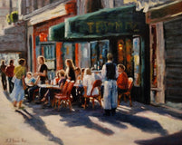 Original art for sale at UGallery.com | Late Lunch Paris by Faye Vander Veer | $1,300 | oil painting | 16' h x 20' w | thumbnail 1