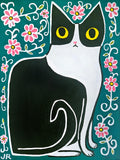 Original art for sale at UGallery.com | Rosemary on Deep Green and Flowers by Jessica JH Roller | $600 | acrylic painting | 24' h x 18' w | thumbnail 1
