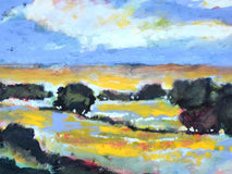 Original art for sale at UGallery.com | Golden Valley by Kip Decker | $1,575 | acrylic painting | 30' h x 40' w | thumbnail 4