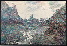 Original art for sale at UGallery.com | Cascade Mountains (Soft Synthesis) by Jack R. Mesa | $5,475 | fiber artwork | 37' h x 54' w | thumbnail 4