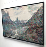 Original art for sale at UGallery.com | Cascade Mountains (Soft Synthesis) by Jack R. Mesa | $5,475 | fiber artwork | 37' h x 54' w | thumbnail 2