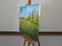 Original art for sale at UGallery.com | Goldenrod Morning by Suzanne Massion | $1,300 | oil painting | 24' h x 36' w | thumbnail 2