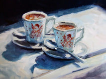 Original art for sale at UGallery.com | Chance Encounter by Faye Vander Veer | $850 | oil painting | 9' h x 12' w | thumbnail 1