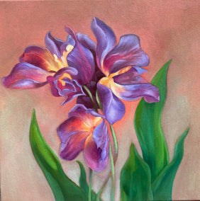 oil painting by Agnieszka Potrzebnicka titled Tulip Vanitas I