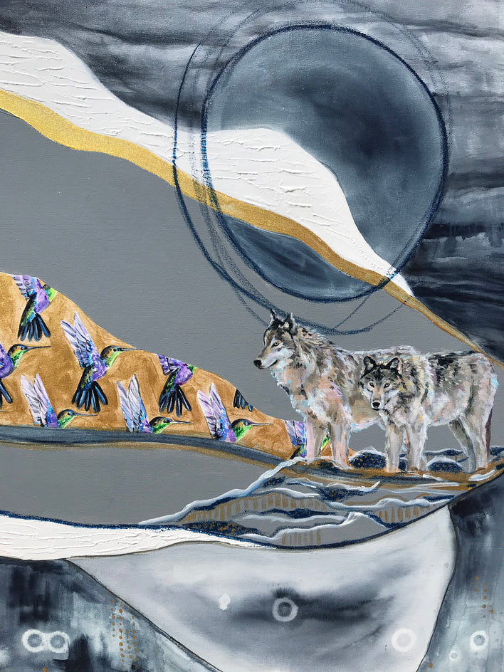 The Mountains between Us by Alana Clumeck |  Closeup View of Artwork 