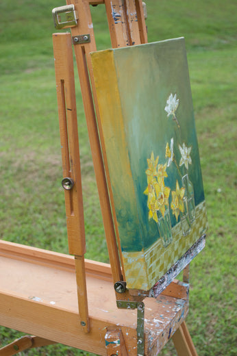 Daffodil Study by Alana Clumeck |  Side View of Artwork 