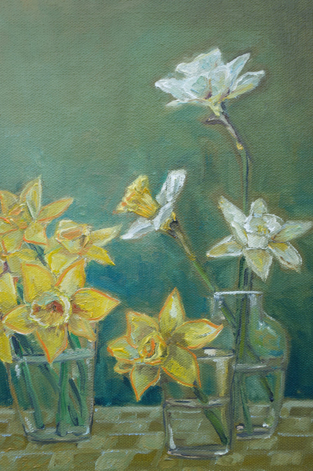 Daffodil Study by Alana Clumeck |  Closeup View of Artwork 