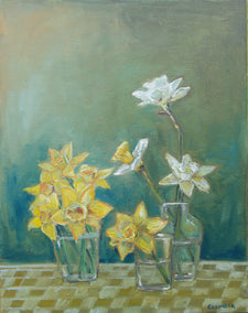 oil painting by Alana Clumeck titled Daffodil Study