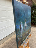 Original art for sale at UGallery.com | Lone Cowboy by Alana Clumeck | $1,925 | oil painting | 36' h x 36' w | thumbnail 2