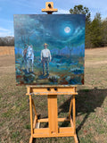 Original art for sale at UGallery.com | Lone Cowboy by Alana Clumeck | $1,925 | oil painting | 36' h x 36' w | thumbnail 3