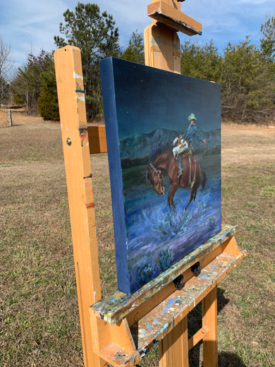 Midnight Rider by Alana Clumeck |  Side View of Artwork 