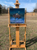 Original art for sale at UGallery.com | Midnight Rider by Alana Clumeck | $650 | oil painting | 20' h x 20' w | thumbnail 3