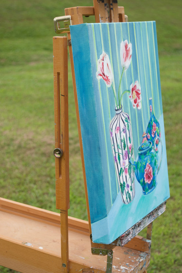 Pottery & Petals by Alana Clumeck |  Side View of Artwork 