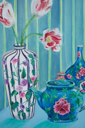 Pottery & Petals by Alana Clumeck |   Closeup View of Artwork 