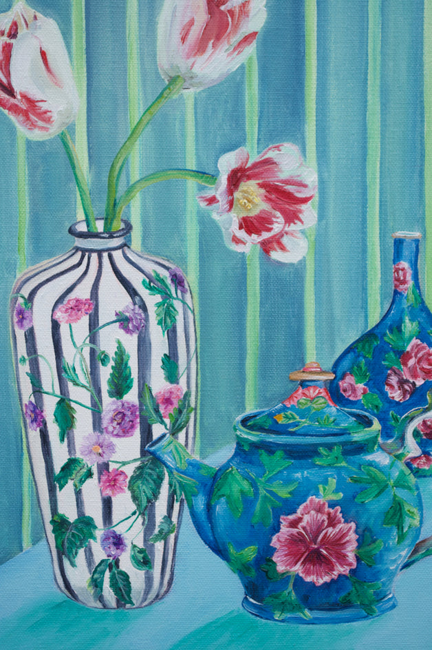 Pottery & Petals by Alana Clumeck |  Closeup View of Artwork 