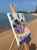 Original art for sale at UGallery.com | Betty at the Beach by Aleksandr Mukhin | $1,150 | acrylic painting | 21' h x 18.5' w | thumbnail 2