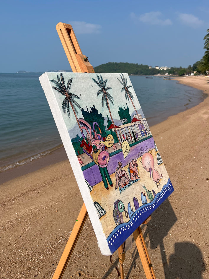 Betty at the Beach by Aleksandr Mukhin |  Side View of Artwork 