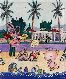 Original art for sale at UGallery.com | Betty at the Beach by Aleksandr Mukhin | $1,150 | acrylic painting | 21' h x 18.5' w