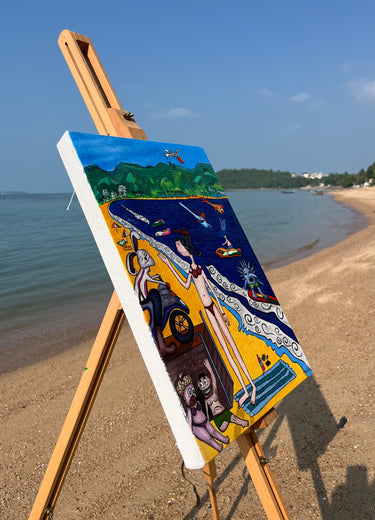 Friend Zone by Aleksandr Mukhin |  Side View of Artwork 