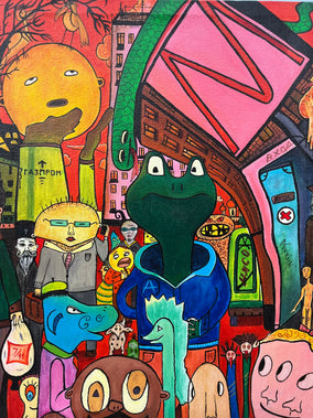 Original art for sale at UGallery.com | Meat by Aleksandr Mukhin | $1,050 | acrylic painting | 20' h x 15.7' w