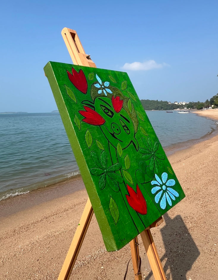 The Boy with Ice Cream by Aleksandr Mukhin |  Side View of Artwork 